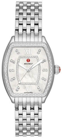 update alt-text with template Watches - Womens-Michele-MWW19B000001-30 - 35 mm, diamonds / gems, Michele, mother-of-pearl, new arrivals, Releve, rpSKU_MWW06T000163, rpSKU_MWW06V000001, rpSKU_MWW06V000042, rpSKU_MWW21B000138, rpSKU_MWW21B000147, stainless steel band, stainless steel case, swiss quartz, tonneau, watches, white, womens, womenswatches-Watches & Beyond