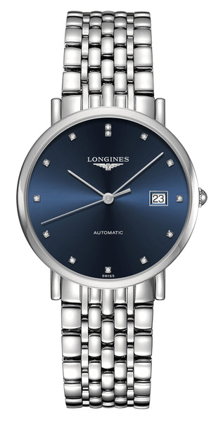 update alt-text with template Watches - Mens-Longines-L48104976-12-hour display, 35 - 40 mm, blue, date, diamonds / gems, Elegant Collection, Longines, mens, menswatches, new arrivals, round, rpSKU_L21285577, rpSKU_L27554517, rpSKU_L45230976, rpSKU_L48095777, rpSKU_L49844572, ship_2-3, stainless steel band, stainless steel case, swiss automatic, watches-Watches & Beyond