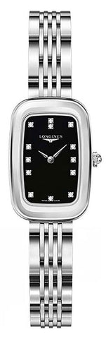 update alt-text with template Watches - Womens-Longines-L61404576-20 - 25 mm, black, diamonds / gems, Equestrian, Longines, new arrivals, rectangle, rpSKU_L61314570, rpSKU_L61354570, rpSKU_L61374872, rpSKU_L61404876, rpSKU_L61414776, stainless steel band, stainless steel case, swiss quartz, watches, womens, womenswatches-Watches & Beyond