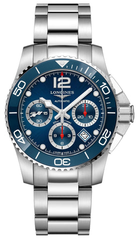 update alt-text with template Watches - Mens-Longines-L37834966-12-hour display, 40 - 45 mm, blue, chronograph, date, divers, HydroConquest, Longines, mens, menswatches, new arrivals, round, rpSKU_L37834566, rpSKU_L37834569, rpSKU_L38834566, rpSKU_L38834966, rpSKU_L38834969, seconds sub-dial, stainless steel band, stainless steel case, swiss automatic, uni-directional rotating bezel, watches-Watches & Beyond