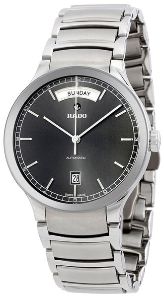 Watches - Mens-Rado-R30156103-35 - 40 mm, Centrix, date, day, gray, mens, menswatches, Rado, round, stainless steel band, stainless steel case, swiss automatic, watches-Watches & Beyond