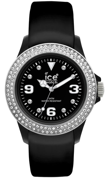 Watches - Womens-Ice-Watch-ST.BS.U.L.10-40 - 45 mm, black, Ice-Watch, leather, Mother's Day, polyamide case, round, Stone Tycoon, Swarovski crystals, unisex, unisexwatches, watches-Watches & Beyond