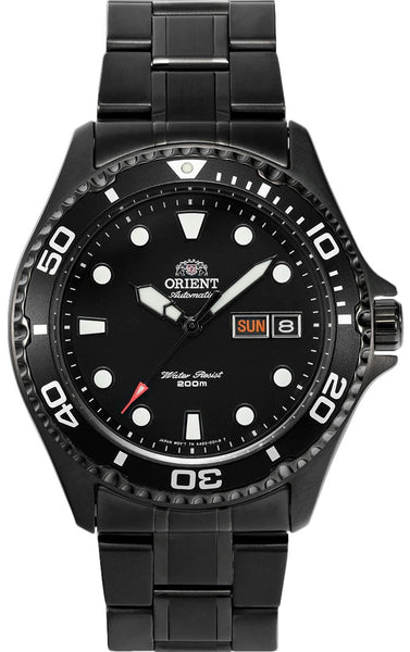 Watches - Mens-ORIENT-FAA02003B9-40 - 45 mm, automatic, black, black pvd band, black pvd case, date, day, mens, menswatches, new arrivals, Orient, Ray Raven II, round, uni-directional rotating bezel, watches-Watches & Beyond