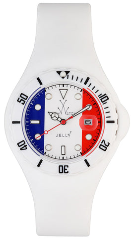 Watches - Mens-ToyWatch-JYF02FR-40 - 45 mm, blue, Jelly Flag, Mother's Day, plasteramic case, quartz, red, round, rubber, ToyWatch, uni-directional rotating bezel, unisex, unisexwatches, watches, white-Watches & Beyond