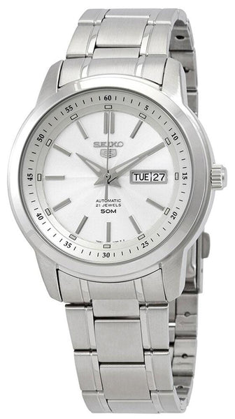 Watches - Mens-Seiko-SNKM83K1-40 - 45 mm, 5, automatic, date, day, mens, menswatches, new arrivals, round, Seiko, stainless steel band, stainless steel case, watches, white-Watches & Beyond