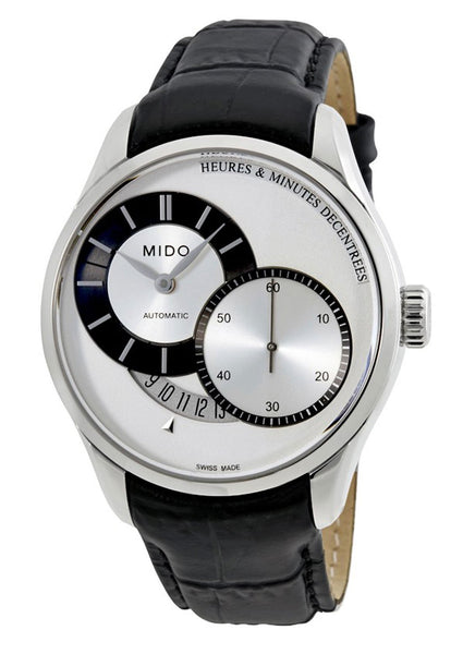 Watches - Mens-Mido-M024.444.16.031.00-35 - 40 mm, 40 - 45 mm, automatic, Belluna II, date, leather, mens, menswatches, Mido, new arrivals, round, second subdial, silver, stainless steel case, swiss automatic, watches-Watches & Beyond