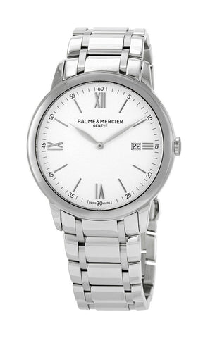 update alt-text with template Watches - Mens-Baume & Mercier-M0A10526-40 - 45 mm, baume & mercier, Classima, date, mens, menswatches, new arrivals, round, stainless steel band, stainless steel case, swiss quartz, watches, white-Watches & Beyond