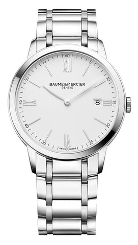 update alt-text with template Watches - Mens-Baume & Mercier-M0A10354-35 - 40 mm, 40 - 45 mm, baume & mercier, Classima, date, mens, menswatches, new arrivals, round, stainless steel band, stainless steel case, swiss quartz, watches, white-Watches & Beyond