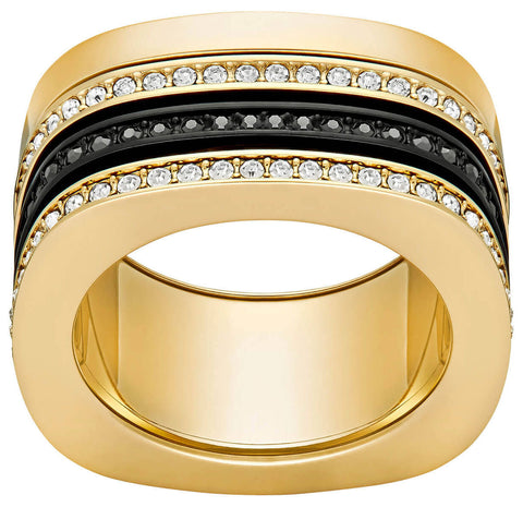 update alt-text with template Jewelry - Ring-Swarovski-5143854-7 / 55, black, black tone, clear, crystals, ring, rings, rpSKU_5017113, rpSKU_5139701, rpSKU_5152856, rpSKU_5184229, rpSKU_5184233, stainless steel, Swarovski crystals, Swarovski Jewelry, Vio, womens, yellow gold-tone-Watches & Beyond