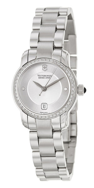 Watches - Womens-Victorinox Swiss Army-241489-25 - 30 mm, date, diamonds / gems, Mother's Day, round, silver-tone, stainless steel band, stainless steel case, swiss quartz, Victorinox Swiss Army, Vivante, watches, womens, womenswatches-Watches & Beyond