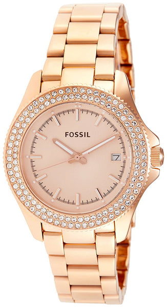 update alt-text with template Watches - Womens-Fossil-AM4454-30 - 35 mm, crystals, date, Fossil, quartz, Retro Traveller, rose gold plated, rose gold plated band, rose gold-tone, round, sale, watches, womens, womenswatches-Watches & Beyond