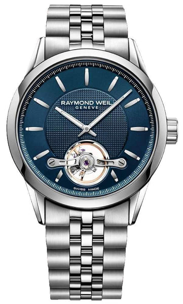 Watches - Mens-Raymond Weil-2780-ST-50001-40 - 45 mm, blue, Freelancer, mens, menswatches, new arrivals, open heart, Raymond Weil, round, stainless steel band, stainless steel case, swiss automatic, watches-Watches & Beyond