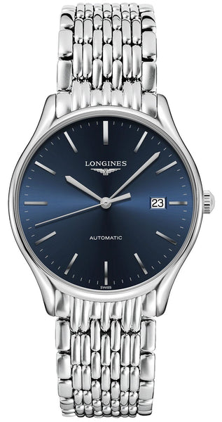 Watches - Mens-Longines-L49604926-35 - 40 mm, blue, date, Longines, Lyre, mens, menswatches, new arrivals, round, stainless steel band, stainless steel case, swiss automatic, watches-Watches & Beyond