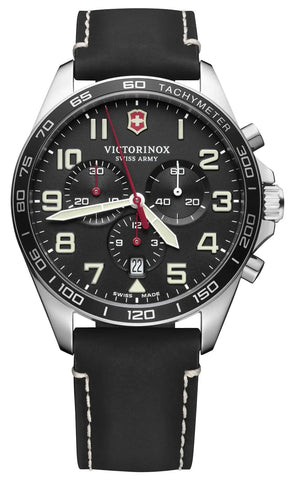 update alt-text with template Watches - Mens-Victorinox Swiss Army-241852-12-hour display, 40 - 45 mm, black, chronograph, date, FieldForce, leather, mens, menswatches, new arrivals, round, rpSKU_241849, rpSKU_241851, rpSKU_241855, rpSKU_241900, rpSKU_241929, seconds sub-dial, stainless steel case, swiss quartz, Tachymeter, Victorinox Swiss Army, watches-Watches & Beyond