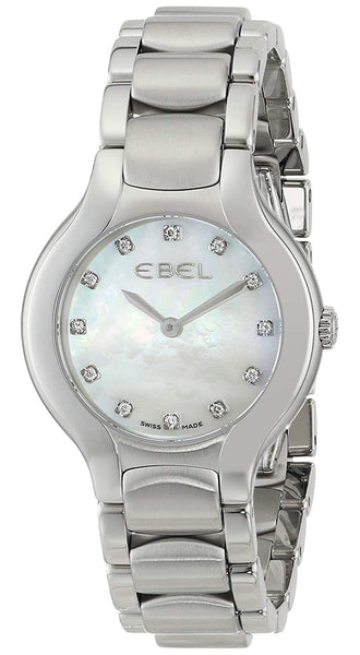Watches - Womens-Ebel-1216038-25 - 30 mm, 30 - 35 mm, Beluga, diamonds / gems, Ebel, Mother's Day, mother-of-pearl, round, stainless steel band, stainless steel case, watches, white, womens, womenswatches-Watches & Beyond