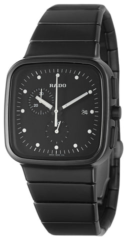 Watches - Mens-Rado-R28886182-35 - 40 mm, black, ceramic band, ceramic case, date, mens, menswatches, R5.5, Rado, seconds sub-dial, square, swiss quartz, watches-Watches & Beyond
