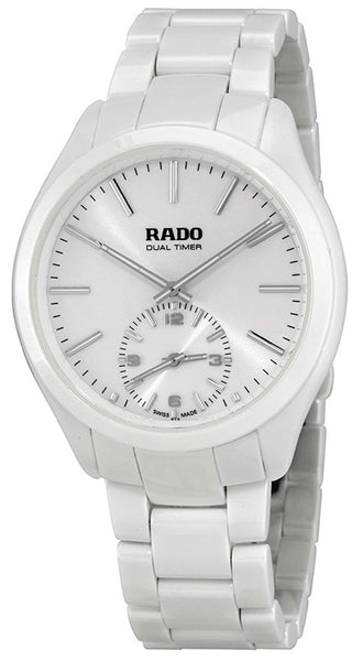 Watches - Mens-Rado-R32113102-40 - 45 mm, ceramic band, ceramic case, dual time zone, HyperChrome, mens, menswatches, Rado, round, swiss quartz, watches, white-Watches & Beyond