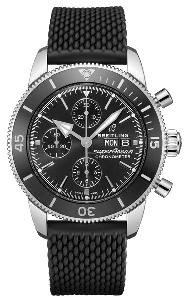update alt-text with template Watches - Mens-Breitling-A13313121B1S1-12-hour display, 40 - 45 mm, black, Breitling, chronograph, compass, COSC, date, day, divers, mens, menswatches, new arrivals, product_ContactUs, round, rubber, seconds sub-dial, stainless steel case, Superocean Heritage, swiss automatic, uni-directional rotating bezel, watches-Watches & Beyond