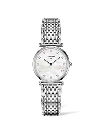 Watches - Womens-Longines-L45124876-25 - 30 mm, diamonds, La Grande Classique, Longines, mother-of-pearl, round, stainless steel band, stainless steel case, swiss quartz, watches, white, womens, womenswatches-Watches & Beyond