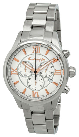 Watches - Mens-Montegrappa-IDFOWCIR-12-hour display, 40 - 45 mm, chronograph, date, Fortuna, mens, menswatches, Montegrappa, round, sale, silver-tone, stainless steel band, stainless steel case, swiss quartz, watches-Watches & Beyond