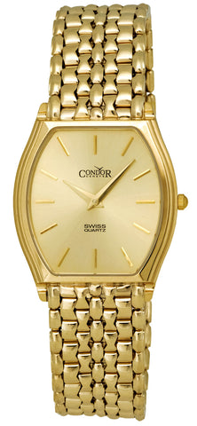 Watches - Mens-Condor-GS21004-30 - 35 mm, Condor, gold-tone, mens, menswatches, sale, swiss quartz, watches, yellow gold band, yellow gold case-Watches & Beyond