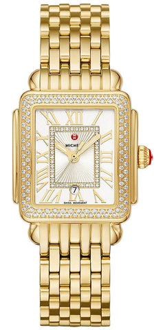 update alt-text with template Watches - Womens-Michele-MWW06G000003-25 - 30 mm, 30 - 35 mm, date, Deco, diamonds / gems, Michele, new arrivals, rectangle, rpSKU_MWW06G000036, rpSKU_MWW06T000163, rpSKU_MWW06V000124, rpSKU_MWW21B000138, rpSKU_MWW21B000148, silver-tone, swiss quartz, watches, womens, womenswatches, yellow gold plated, yellow gold plated band-Watches & Beyond