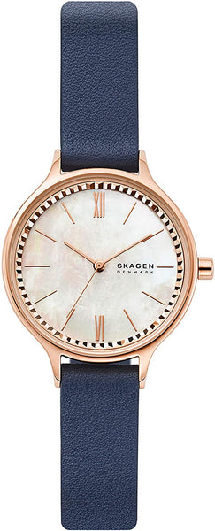 Watches - Womens-Skagen-SKW2864-25 - 30 mm, 30 - 35 mm mm, Anita, leather, mother-of-pearl, new arrivals, quartz, rose gold plated, round, Skagen, watches, white, womens, womenswatches-Watches & Beyond