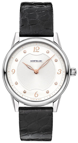 Watches - Womens-Montblanc-123868-30 - 35 mm, 925 sterling silver case, Boheme, leather, Montblanc, new arrivals, round, silver, swiss quartz, watches, womens, womenswatches-Watches & Beyond