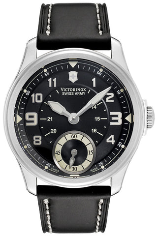 Watches - Mens-Victorinox Swiss Army-241377-40 - 45 mm, black, Infantry, leather, mens, menswatches, new arrivals, round, seconds sub-dial, stainless steel case, swiss manual winding, Victorinox Swiss Army, watches-Watches & Beyond
