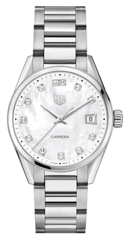 update alt-text with template Watches - Womens-Tag Heuer-WBK1318.BA0652-35 - 40 mm, Carrera, date, diamonds / gems, mother-of-pearl, new arrivals, round, rpSKU_FC-206MPWD1SD6B, rpSKU_L32580876, rpSKU_WAT1414.BA0954, rpSKU_WAT2351.BB0957, rpSKU_WBK1316.BA0652, stainless steel band, stainless steel case, swiss quartz, TAG Heuer, watches, white, womens, womenswatches-Watches & Beyond