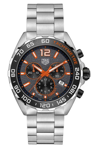 Watches - Mens-Tag Heuer-CAZ101AH.BA0842-40 - 45 mm, chronograph, date, divers, Formula 1, gray, mens, menswatches, new arrivals, round, seconds sub-dial, stainless steel band, stainless steel case, swiss quartz, tachymeter, TAG Heuer, watches-Watches & Beyond