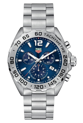 Watches - Mens-Tag Heuer-CAZ101K.BA0842-40 - 45 mm, blue, chronograph, date, divers, Formula 1, mens, menswatches, new arrivals, round, seconds sub-dial, stainless steel band, stainless steel case, swiss quartz, tachymeter, TAG Heuer, watches-Watches & Beyond